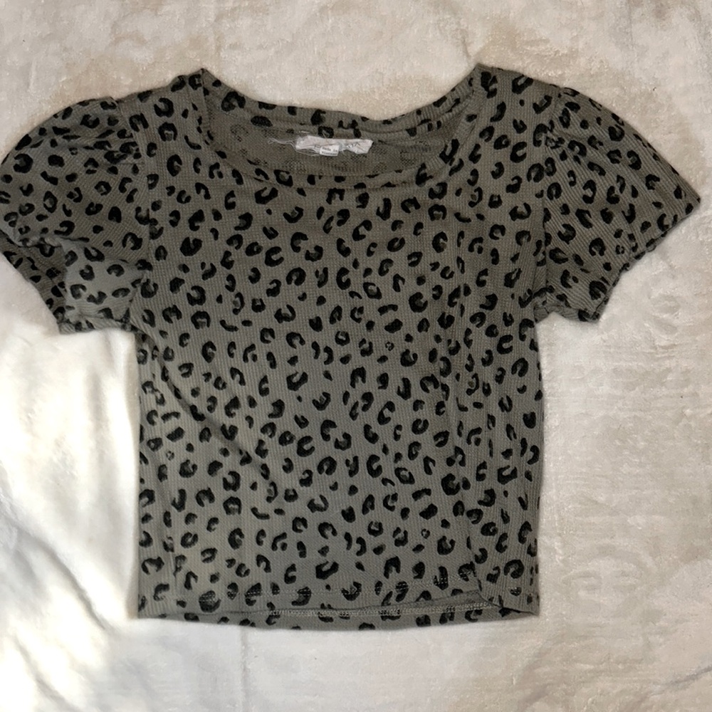Green & Black Leopard Print Shirt